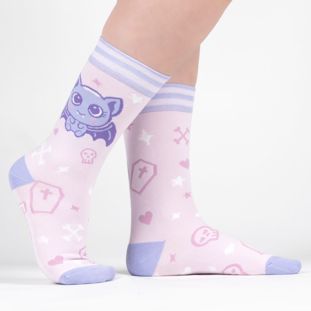 Footclothes - Widdle Bat Guy Crew Chaussettes - Rose